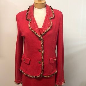 Coral and Crystal knit jacket